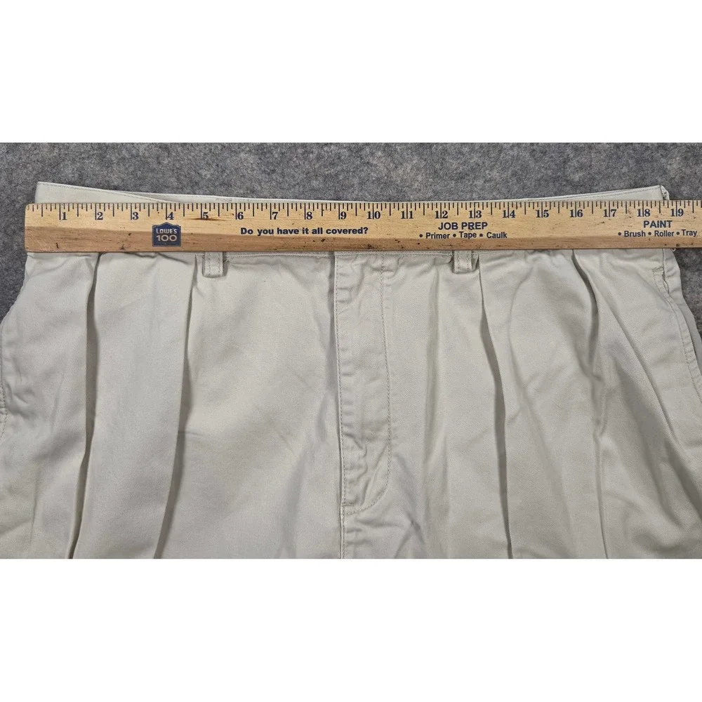 Polo Ralph Lauren Tyler Short Mens 38 Khaki Double Pleated Cotton Chino